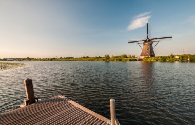 Rotterdam yakınındaki tarihçiler Hollanda yel değirmenleri