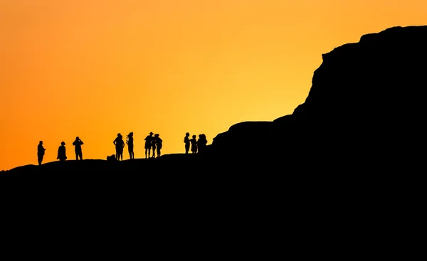 Sunset in Scala dei Turchi in Sicily (Italy) in fascinating silh — Stock Photo, Image