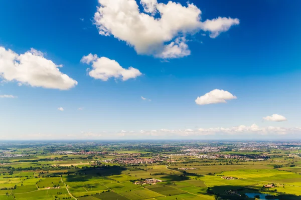 Una toma aérea del valle del Po (Italia) ) — Foto de Stock