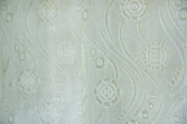 Beyaz perde kumaş dokusu arkaplanı