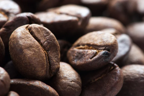 Background of big roasted coffee beans — Stock Photo, Image