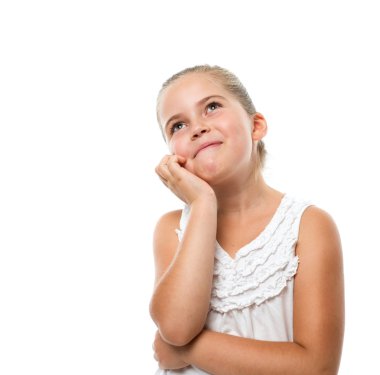 küçük kız düşünme