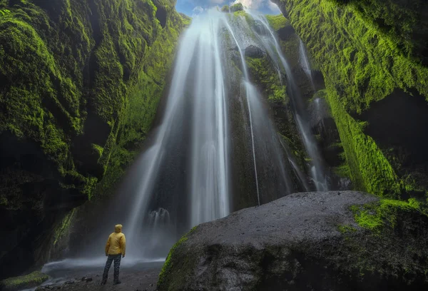 Gljufrabui Hidden Waterfalls Iceland — Stock Photo, Image