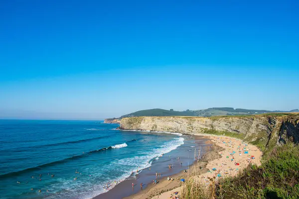 Idilliaca Spiaggia Delle Langre Sull Oceano Atlantico Della Spagna — Foto Stock