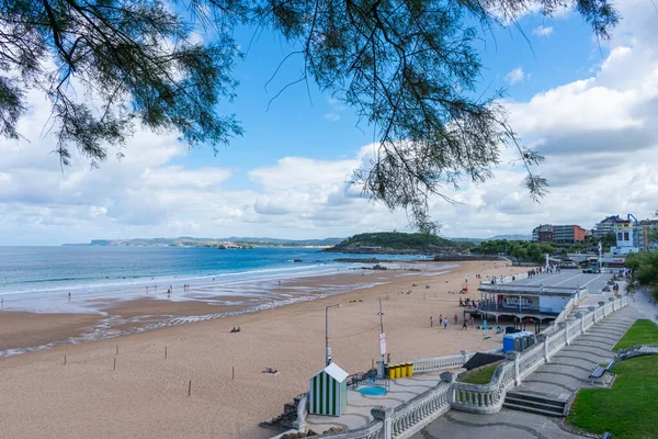 Long View Sardinero Beach Bathers Restaurants — Foto Stock