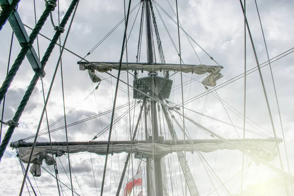 Ein Mast Der Von Einer Spanischen Galeone Aus Dem Jahrhundert — Stockfoto