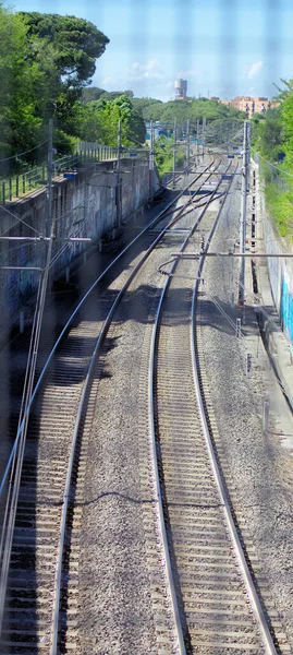 Vista Ángulo Alto Una Escena Ferroviaria —  Fotos de Stock