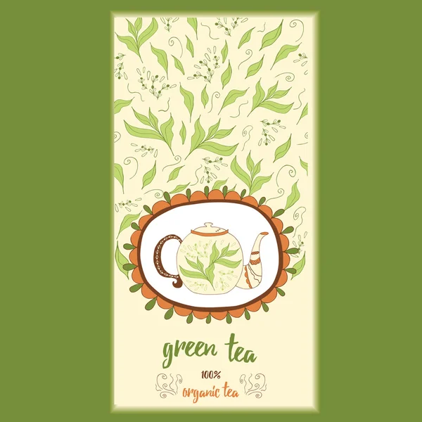 Hand drawn template packaging tea, label, banner, poster, identity, branding. — Stock Vector