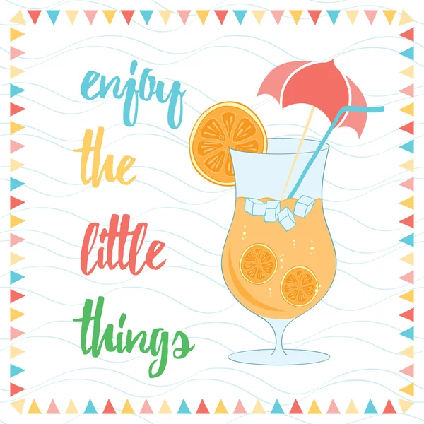 Enjoy The Little Things Quote Typographical Background — Stock Vector