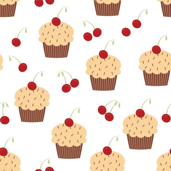 Nahtloses Cupcake-Muster. Bäckerei Hintergrund oder Tapete. — Stockvektor