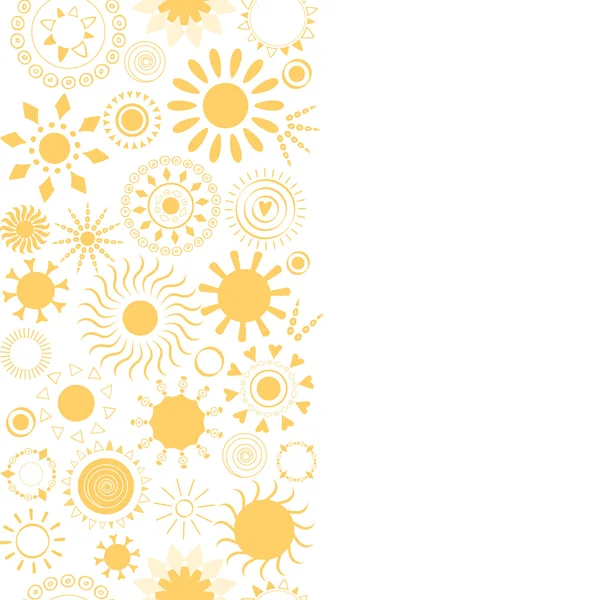 Soyut Tekstil sarı güneşler geometrik dikey Dikişsiz desen arka plan — Stok Vektör