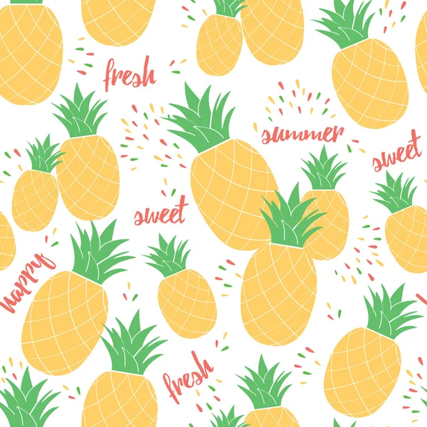 Bezešvé letní ananasový vzor šablona pro ovoce pozadí nebo balíček design. — Stockový vektor