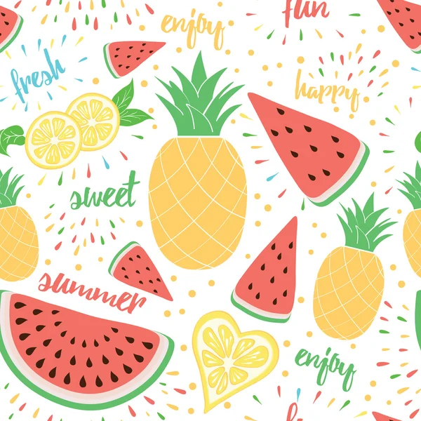 Fruit seamless pattern. — Stock Vector