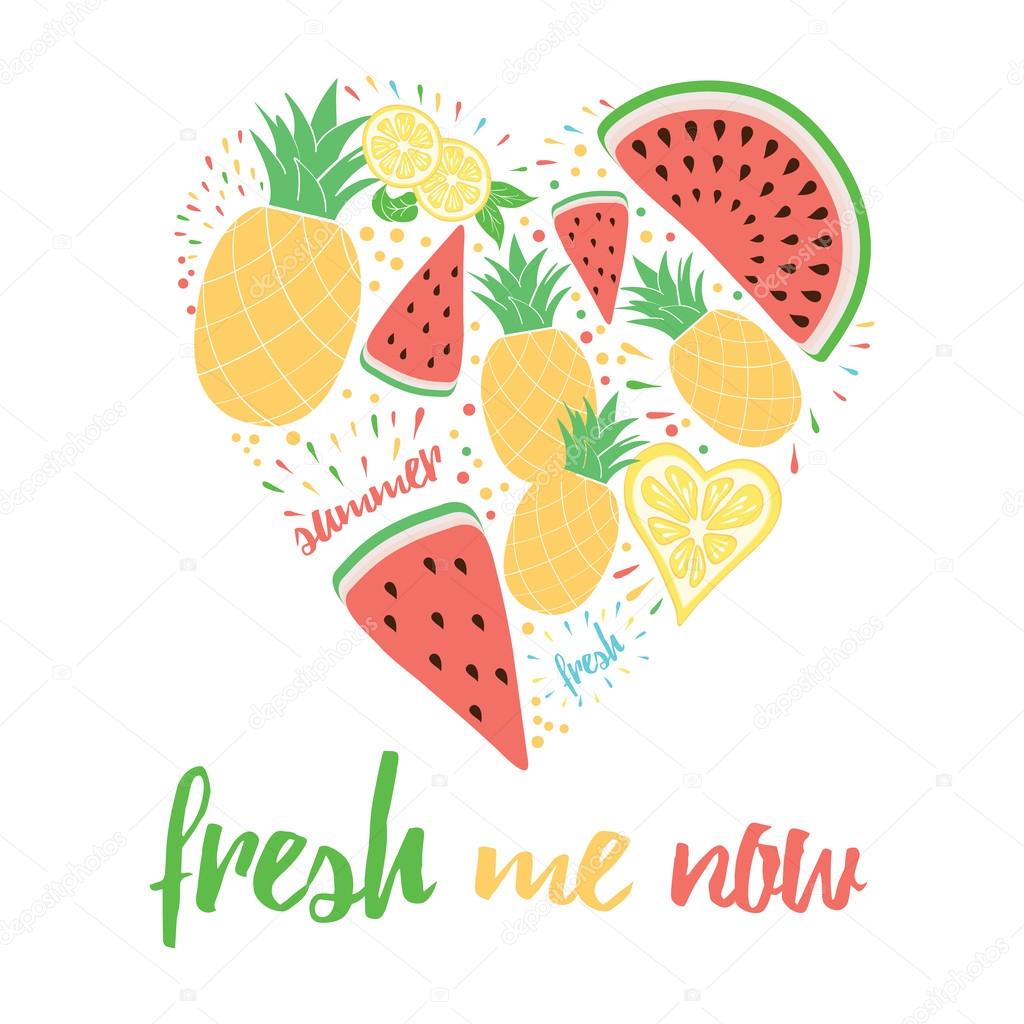 Imágenes Letras En Forma De Frutas Dibujado A Mano Letras