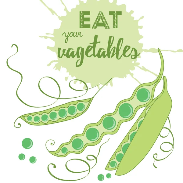 Mat citat. Ät dina grönsaker. Hälsosam ekologisk produkt. — Stock vektor