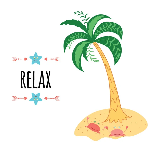 Relax banner. Summer cute print made with motivational saying. — Stock Vector