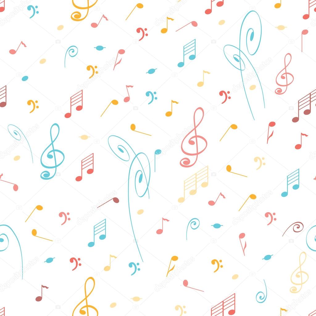 Abstract music seamless pattern background with colored notes and treble  clef. Stock Vector Image by ©tkuzminka #116147718