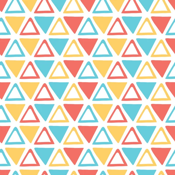 Abstraktní trojúhelník jasně barevné bezešvé ruční painted vzorek. — Stockový vektor