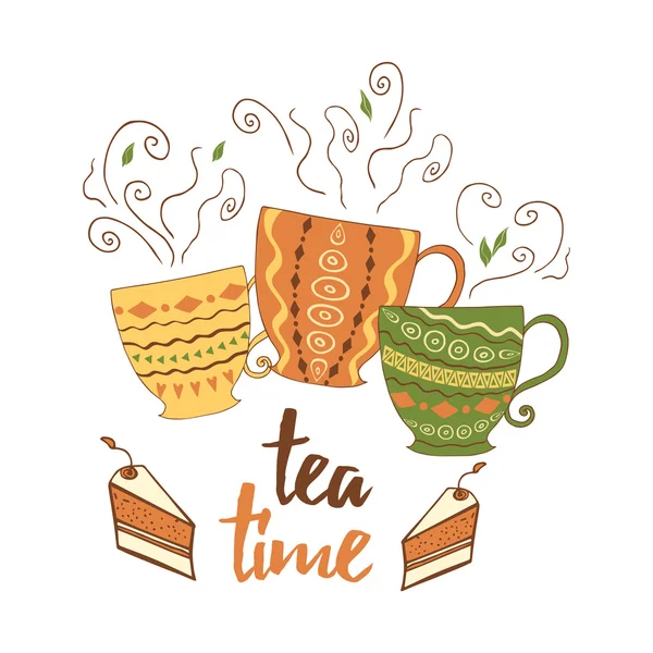 Шаблон картки дизайну чаю — стоковий вектор