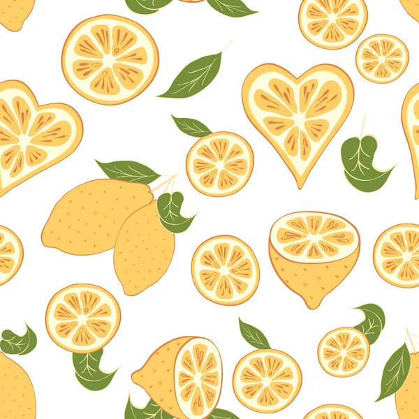 Ručně tažené citron bezešvé pozadí vektor — Stockový vektor