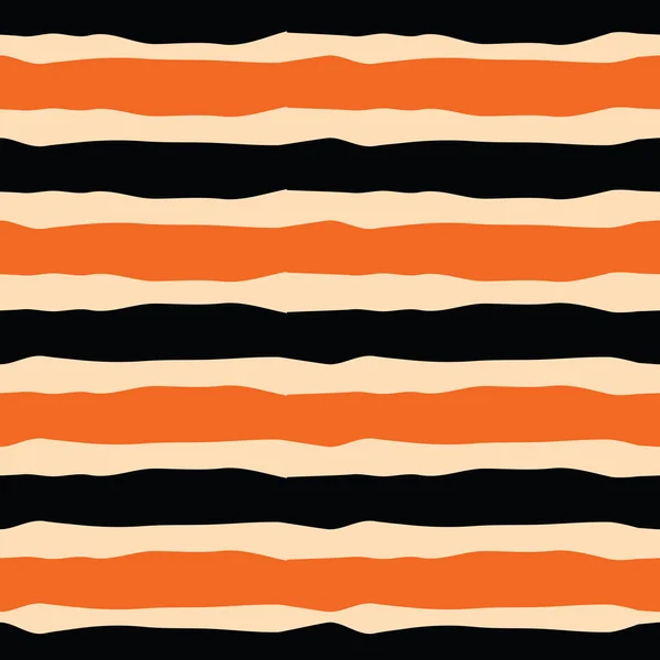 オレンジと黒の色のハロウィーンの休日のためのシームレスなストライプ パターン — ストックベクタ