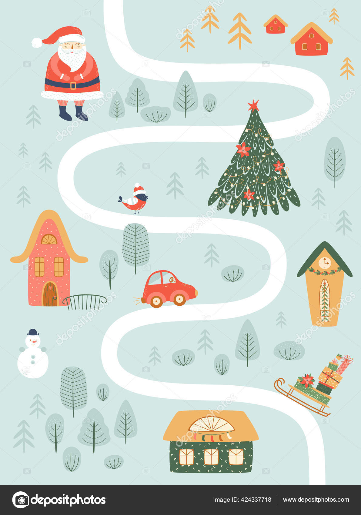 Mapa De Natal Com Labirinto Jogo De Tabuleiro De Risco Para Crianças  Boardgame No Estilo Cartoon Papai Noel, Veado, Pé-grande E E Ilustração do  Vetor - Ilustração de educacional, cervos: 164331663
