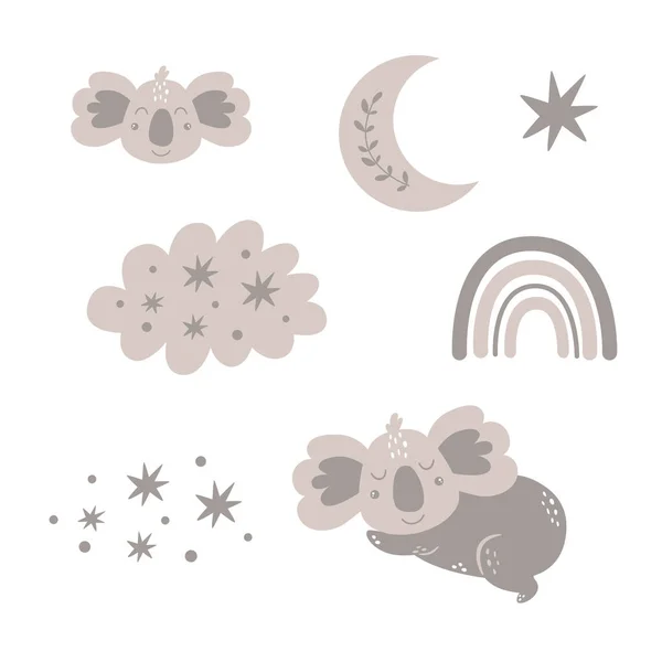 Добраніч Ізольовані Елементи Дизайну Cute Baby Колекція Солодких Снів Спляча — стокове фото