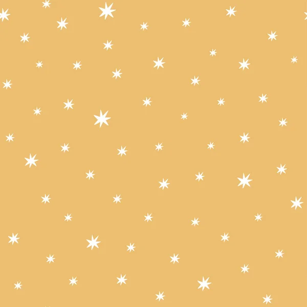 星のパターン 黄色のシームレスなパターンは白い星を飾る 甘いスカンジナビアの背景 赤ちゃんのテキスタイルデザイン 紙イラスト子供服 ラップ ベビーシャワー — ストック写真