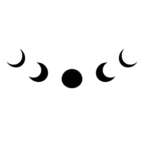 Logo Fase Lunar Negra Símbolo Astronómico Simple Icono Aislado Fases — Archivo Imágenes Vectoriales
