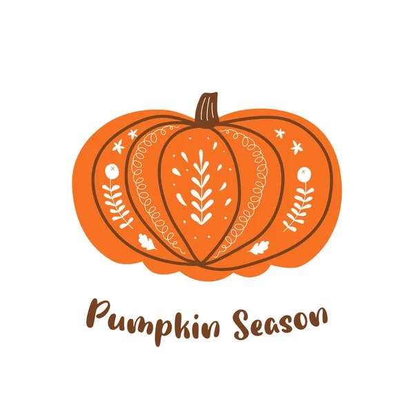 Halloween Pumpkin. Autumn pumpkin harvest festival. Thanksgiving Day graphic element isolated — Stock Vector