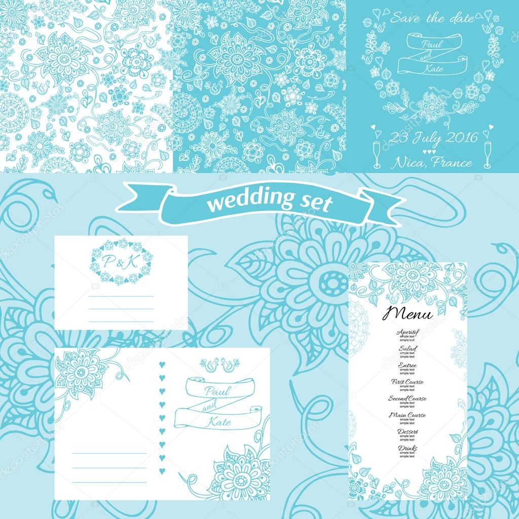Set of wedding invitation vintage design elements, designers toolkit
