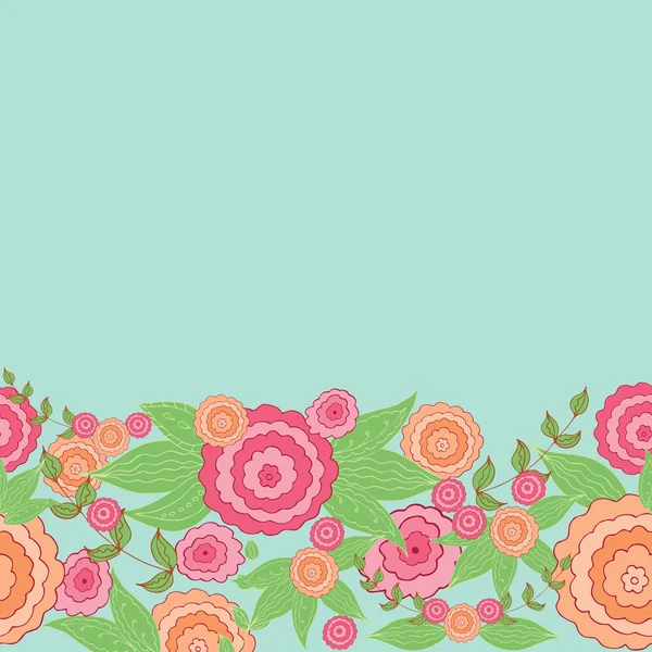 Linda mano dibujado borde floral . — Vector de stock