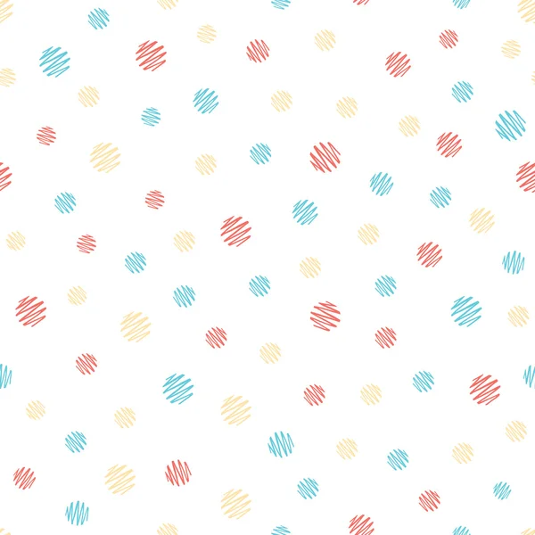 Hand painted polka dot seamless pattern. Colored vector illustration. — Stockový vektor