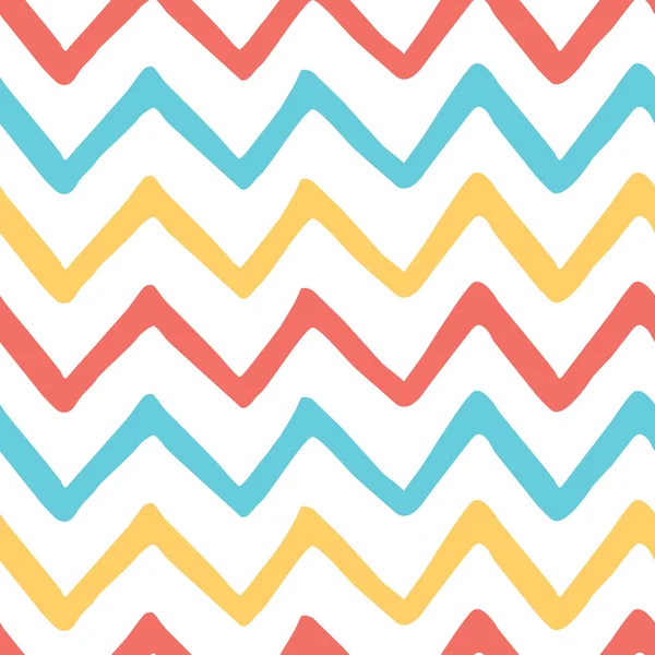 Abstracto brillante colorido zigzag sin costura pintado a mano patrón . — Foto de stock gratis