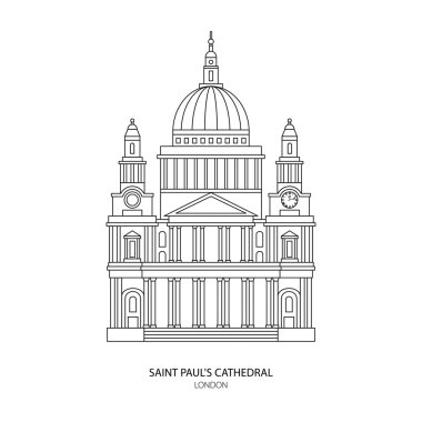 St Paul Katedrali, Londra Simgesel Yapı vektör çizim