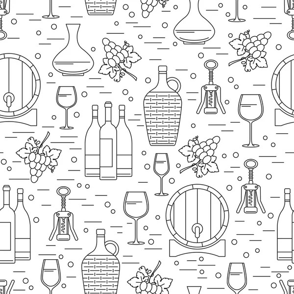 Beyaz arka plan üzerinde şarap yapımı tasarım öğesi ile Seamless Modeli