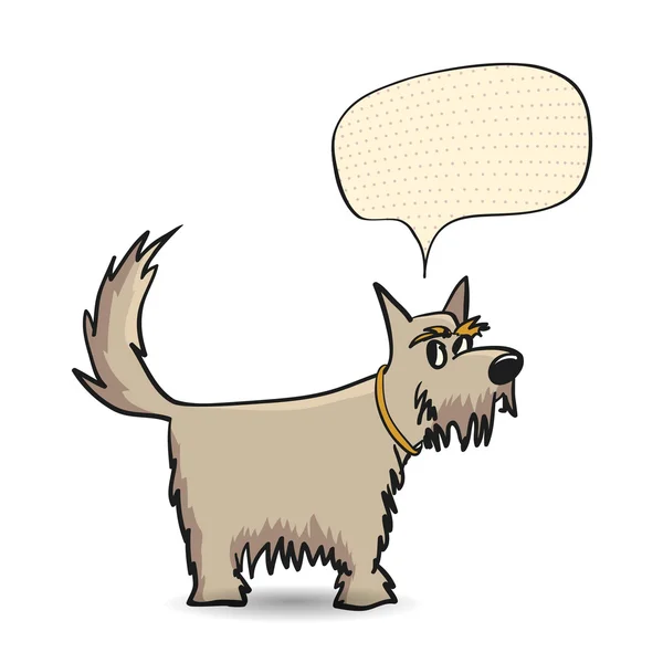 Grappige hond met tekstballon. — Stockvector