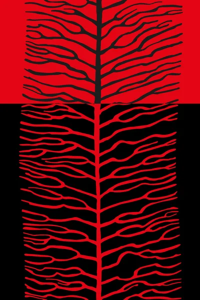 Soyut ağacı dikey kenarlık seamless modeli dalları üzerinde re