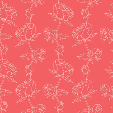 peonies ile sorunsuz çiçek desenli