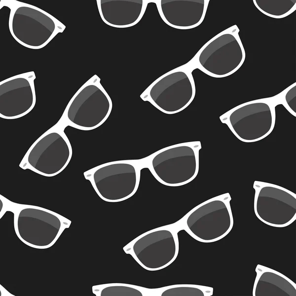 Siyah ve beyaz güneş gözlüğü seamless modeli. — Stok Vektör