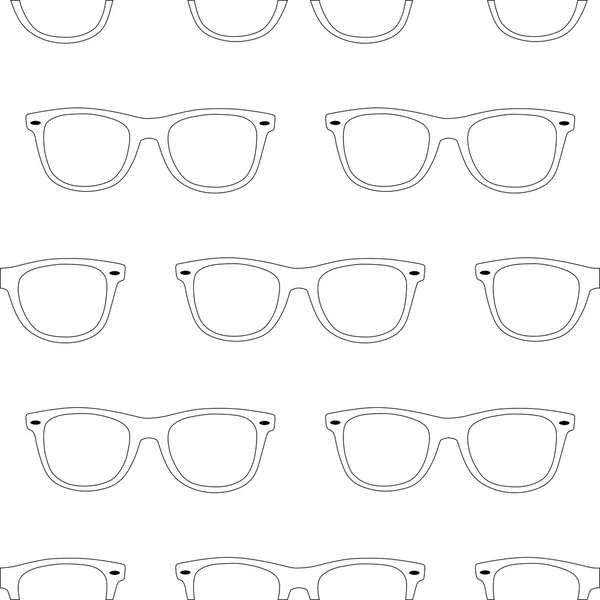 Esboço óculos de sol sem costura padrão no fundo branco . — Vetor de Stock
