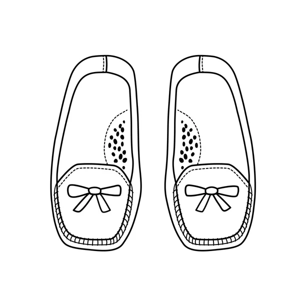 Hand drawn pair of kids shoes — Stock Vector