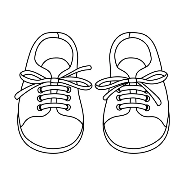 Hand drawn pair of kids shoes — Stock Vector