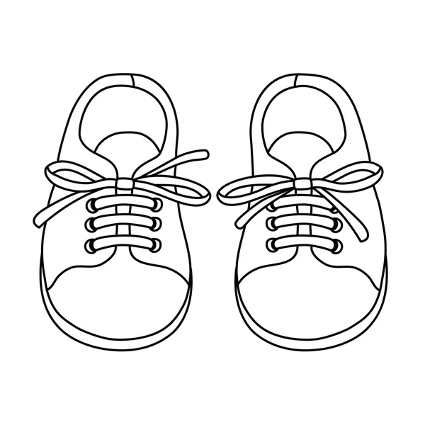 Paire de chaussures pour enfants dessinées à la main — Image vectorielle