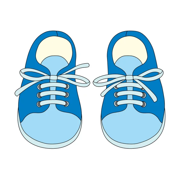 Par de zapatos para niños dibujados a mano — Vector de stock