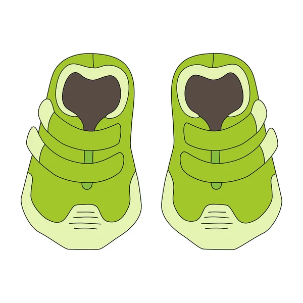Illustration of children's cute sneakers without shoelace — Stock Vector