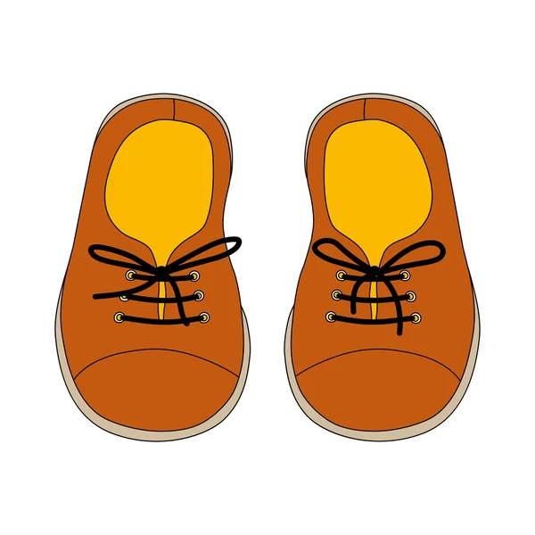 Paire de chaussures pour enfants dessinées à la main — Image vectorielle