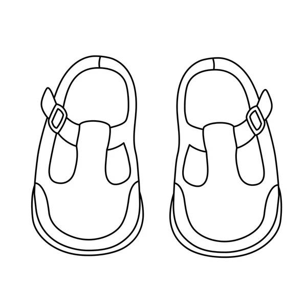 Χέρι συντάσσονται ζευγάρι παπούτσια τα παιδιά — Διανυσματικό Αρχείο
