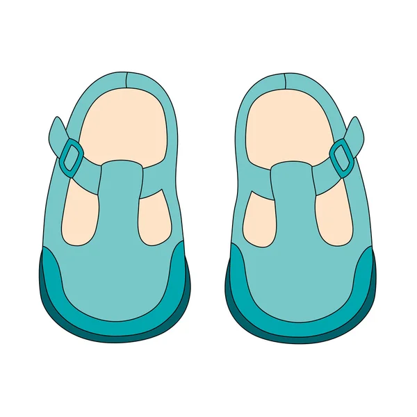 Hand drawn pair of kids shoes — Stock Vector