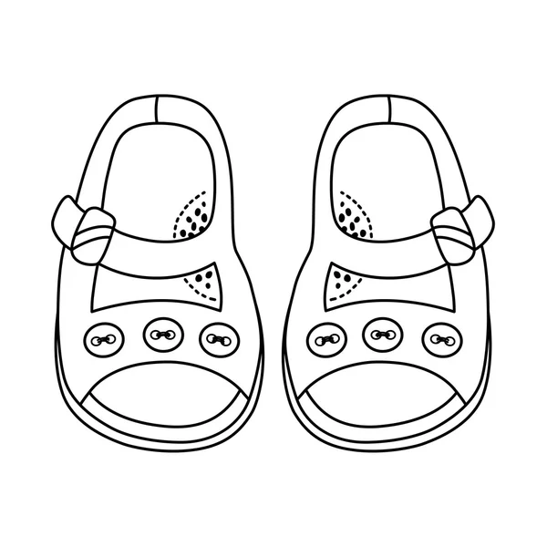 Handgezeichnete Illustration von modischen Schuhen für Mädchen — Stockvektor